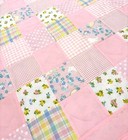 Baby Quilt Pink Handmade Patchworkstitched Hearts Blanket 40  X 40    Girls New