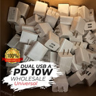 10w Double Usb A Wall Adapter 5v 2a Ac To Dc Charger Cube For Iphone Samsung Lot