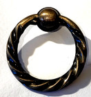 16 Vintage Antique Brass Cabinet Furniture Drop Ring Drawer Pulls  Satin Finish