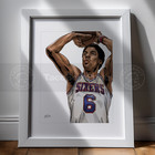 Julius Erving Dr J Philadelphia 76ers Portrait Art Print 8x10