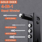 4-in-1 Heavy Duty Hand Riveter Rivet Gun Pop Rivet Tool Kit With 100 Rivets