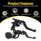 Brake Clutch Levers Master Cylinder Reservoir Black For Yamaha Yzf R1 R6 Yzf600r