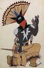 Wilson Dewey Native American Painting San Carlos Apache Gaan Dancer  2