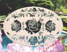 Roses Garland Static Cling Window Decal Oval 23x15 Floral Glass Door Decor