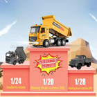 Kids Remote Control Dump Truck Toy - With Activity Barricade  Rechargable  Const