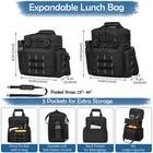 Tactical Lunch Box Cooler Bag For Men  Large Expandable Insulated Lunch Box W   