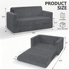 49 8  Loveseat Boneless Couch  4-in-1 Convertible Sofa Bed  Plush Fur Folding   