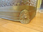 Antique Fireplace Fender Flower And Vine Design W  Lion s Head Feet 