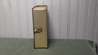 Vintage Hand Tin Metal Book Shape Box Storage Container With Latch Ship Graphic