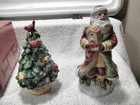 Fitz   Floyd Christmas Tree   Santa Salt   Pepper Shakers   Bonus Santa Bell