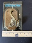 Vtg Nos Single Hook Wooden Oak Wall Plaque Antique Brass Finish Taiwan  33130