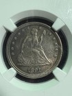 1891 Seated Liberty Quarter Ngc Au 58