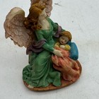 Guardian Angel Figurine With Child Vintage Style Resin Statue Pastel Colors