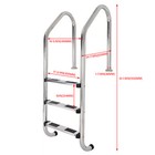 304 Stainless Steel Ladder 3-step Non-slip Ladder For Swimming Pool In-ground