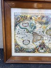 Vintage Henricus Hondius 1630 World Map Repro Framed Wall Art Print 29 x23 