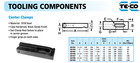 Te-co 30103 Center Clamps Strap Radius Hold Down Fixture Set Up Milling Machine