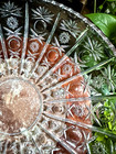 Vintage Crystal Starburst Design Large Serving Tray Platter Bowl 13   