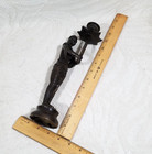 2 Vtg Cast Bronze Figural Siamese Thai Courtiers   Torchbearers Candle Holders