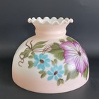Vintage Gwtw 10  Fitter Pink Tint Hurricane Oil  Electric Glass Dome Lamp Shade