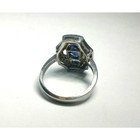 18k White Gold Diamonds   Oval Cut Blue Sapphire Ring Size 7