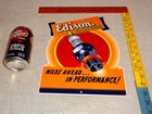 Vintage Thomas Edison Spark Plug Miles Ahead Metal Gasoline   Oil Splitdorf Sign