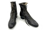 Vintage Victorian Edwardian Black Leather Lace Up Boots  Antique Women   s Shoes