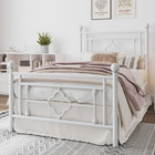 Twin Size Bed Frame Metal Cross Pattern Kid Girl Boy Bedroom Cama Para Ni  os New