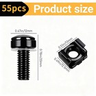 40 Pcs 20 Set Rack Mount Screws And Cage Nuts For Server M6x20mm  Black 