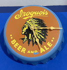 Vintage Iroquois Beer And Ale Bottle Cap Clock Sign 8 5  Metal