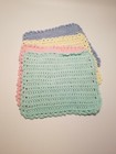 New Hand Crocheted Dish Wash Cloth scrubbies - Set Of 4  Assorted Pastel Colors