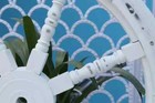 Handcrafted 36   Antique White Home Wall Decor Large Nautical Wooden Ship Wheel
