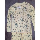 Vintage Pajama Set Yellow Novelty Print Two-piece Long Sleeve Sleepwear Lounge