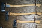 1844 Helko Werk Genuine Leather Axe Hangers Pair Brown  8878a 