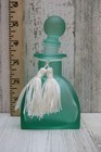 Vintage Glass Teal Square Perfume Bottle