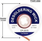 No-clean Desoldering Wick Copper Solder Braid 10ft For Pcb Electronics Repair