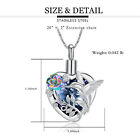 Hummingbird Cremation Jewelry Crystal Heart Urn Ashes Necklace Memorial Gifts