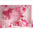House Of Party Sweet Bow All-in-one Decor Set 86pc Pink Balloon Garland Banner
