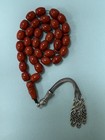 Vintage Natural Coral - Red Coral Silver Tassel- 33 Islamic Prayer Beads 30g