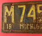 1935 Michigan License Plate M 74591