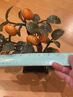 Vintage antique Beautiful Jade And Stone  Hand Carved Orange Tree Rare To Find