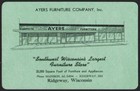 Vintage Single Playing Card Ayers Furniture Company Building Ridgeway Wisconsin
