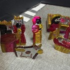 Vintage Mexican Tin Nativity Scene  Colorful 3-d Diorama Folds Up Flat