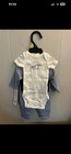 Carter s Newborn 4pc Cotton Pants Set Bodysuit Jacket Hat Blue white