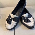 Cole Haan Women Shoes White And Navy Blue Size 9 Leather