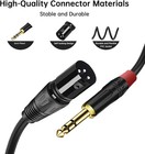  2pack 2ft  Xlr To 1 4 Trs Stereo Adapter xlr Male To 1 4 Inch  6 35   
