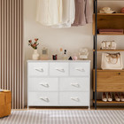 White Dresser With 7 Drawers Fabric Chest Tv Stand For Bedroom Home