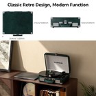 Green Vinyl Record Player 3 Speeds Portable Suitcase Turntable