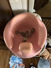 Bumbo Pink Floor Seat For Infants   Babies Adjustable Safety Harness Used New