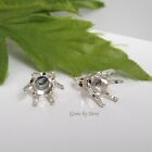 Two Round 6-prong Solid Sterling Silver Pre-notched Earring Settings  3mm-8mm 