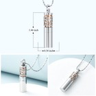 Cylinder Cremation Jewelry Flower Urn Ashes Necklac Vial Cremation Ashes Pendant